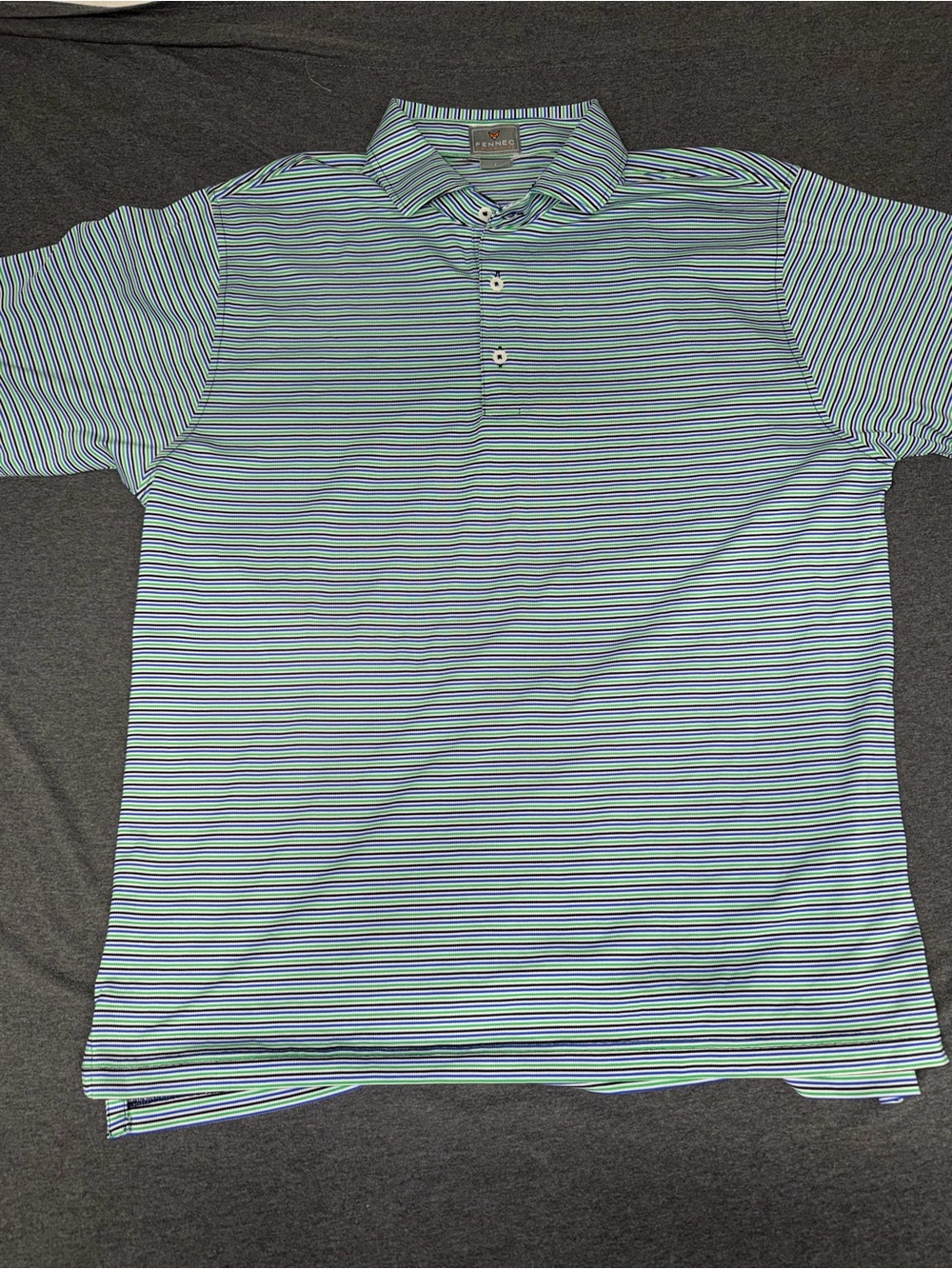 Fennec Men’s Blue Stripe Golf Polo